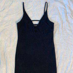 Black Body Con Spaghetti Strap Mini Dress